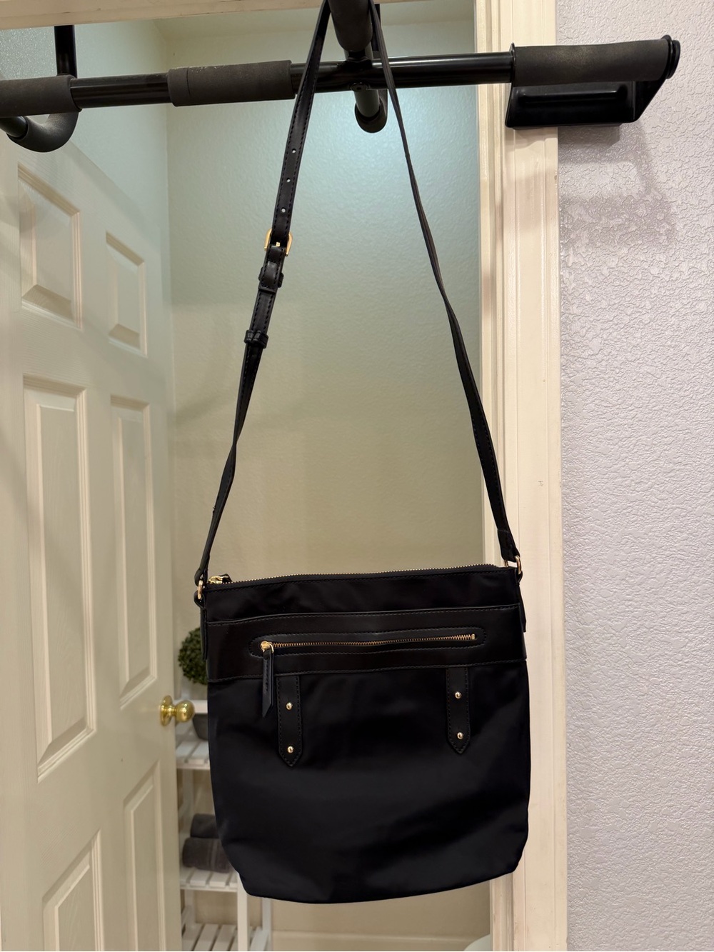 New Nordstrom Nylon Crossbody Bag with Gold Hardware